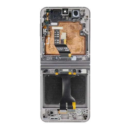 OLED Assembly With Frame Compatible for Samsung Galaxy Z Flip 6 5G (US & International) (Refurbished) – Silver Shadow